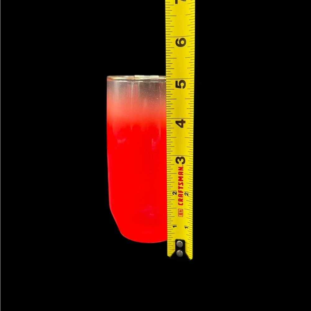 Blendo Red Tumbler Glasses Set of 4 Gold Rim Vintage Mid-Century Modern MCM - Picture 5 of 8